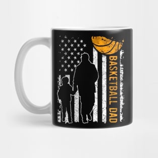 American Flag Basketball Dad And Son Gift T-shirt For Men Boys Kids Mug